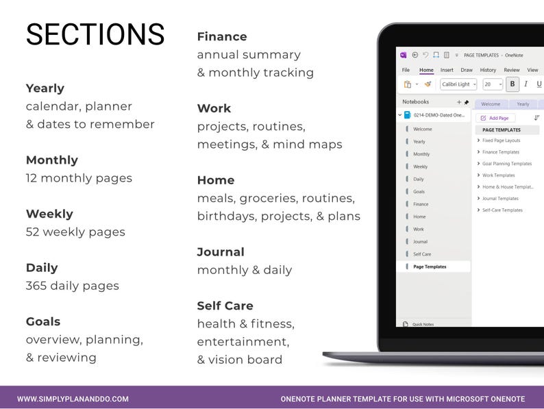 2026 OneNote Planner Template: Daily, Weekly, Monthly image 6
