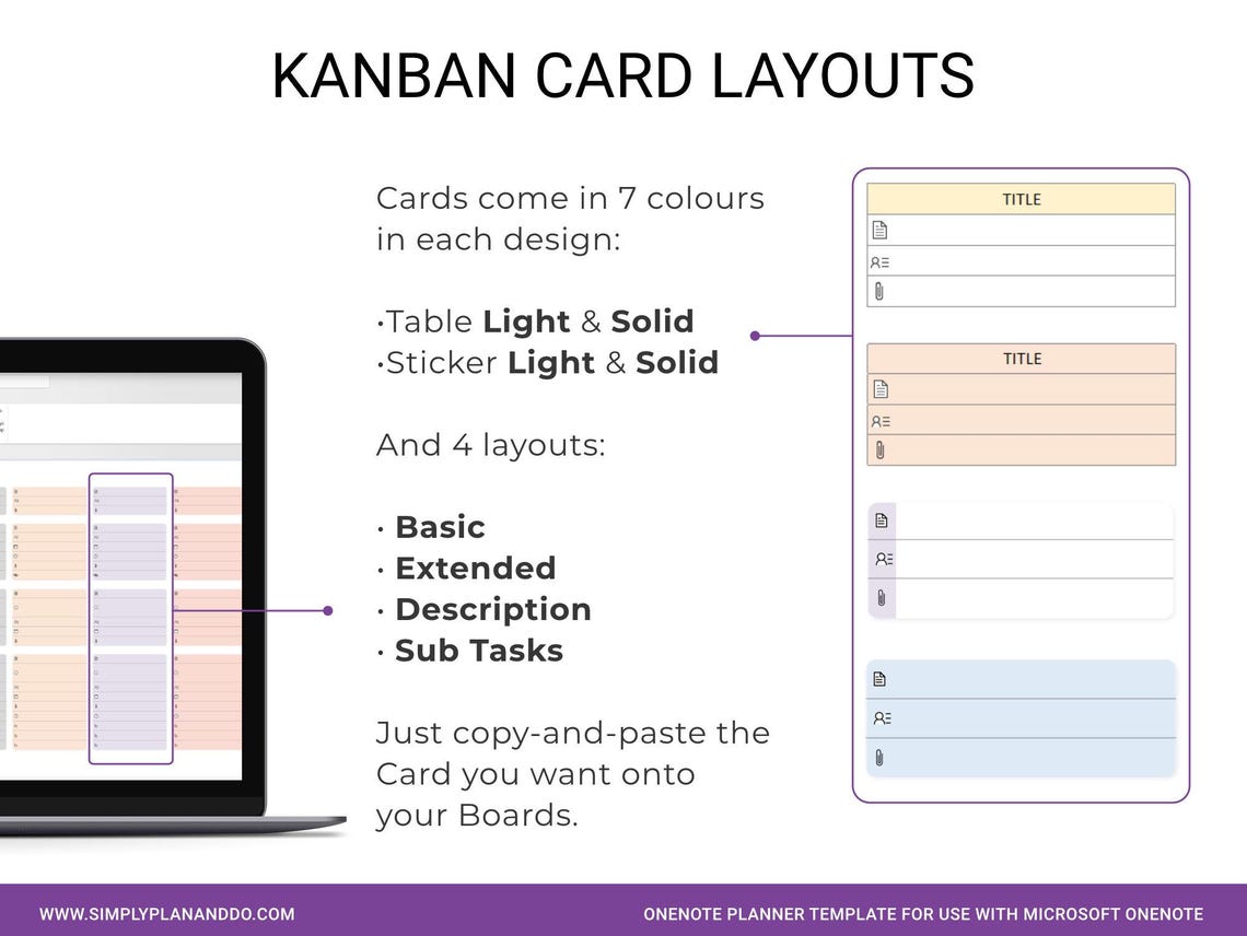 Onenote Kanban Template: Project Management, Tasks, Workflow (digital ...
