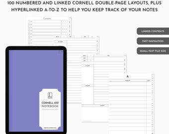 Smart 100 Cornell Notebook: Portrait, (PDF Download) GoodNotes, Noteshelf, iPad, Tablet