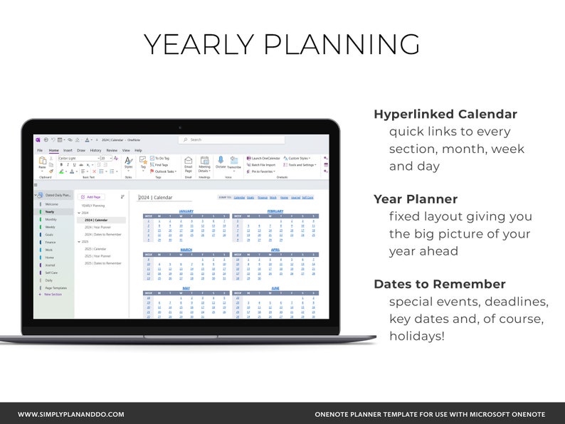 Onenote Template Daily Planner 2024 & 2025, Daily Weekly and Monthly