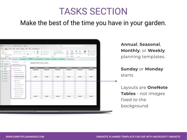 Background Onenote Weekly Onenote Small Garden Planner Template: 25+ Page Layouts (digital ...