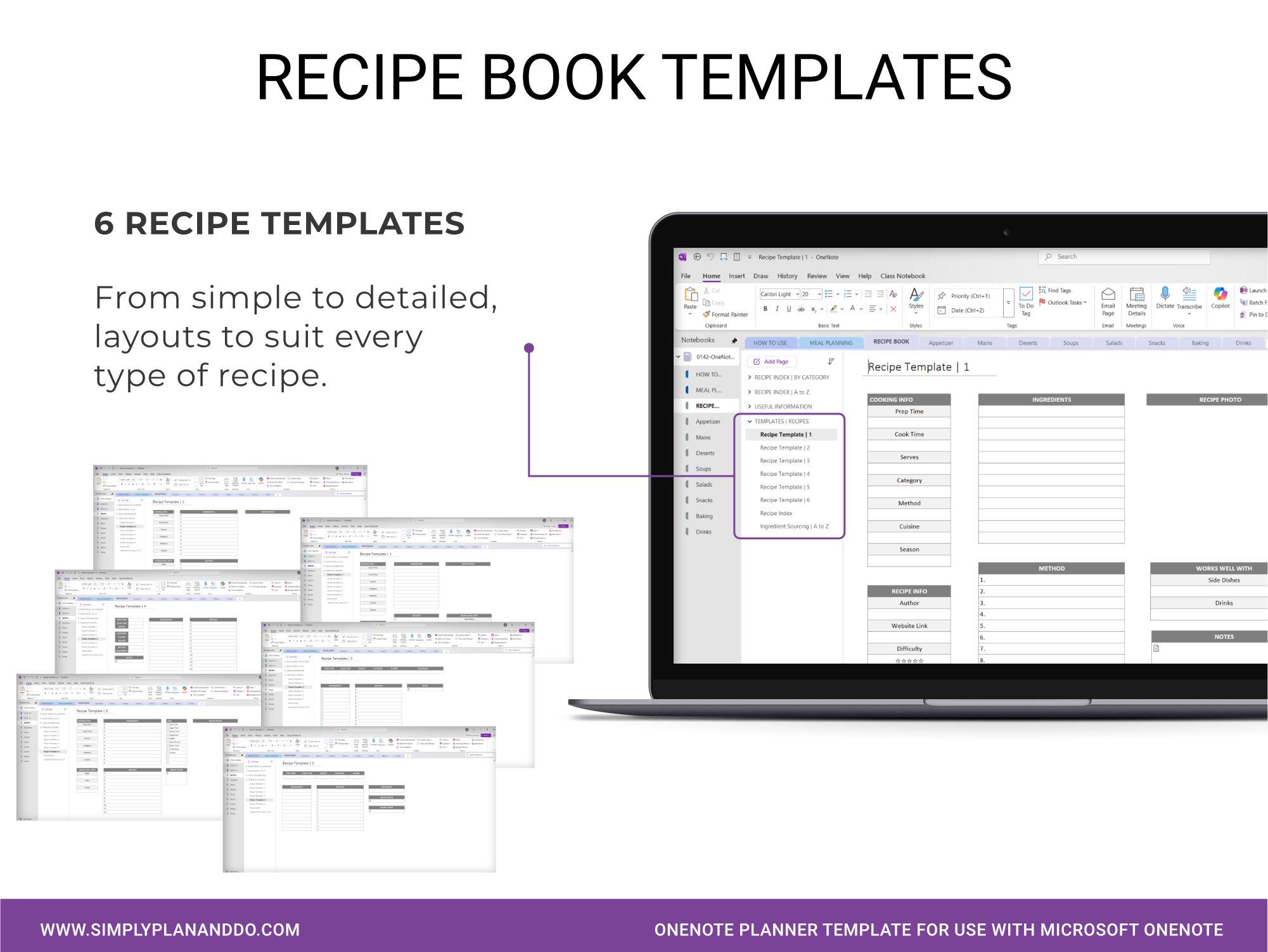 Onenote Template: Recipe Book & Meal Planner - Etsy