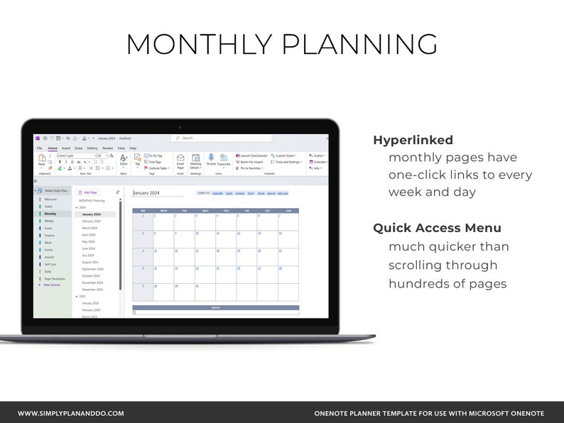 Onenote Template Daily Planner 2025 & 2025, Daily Weekly and Monthly