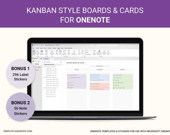 OneNote Kanban Template: Project Management, Tasks, Workflow (Digital Download)