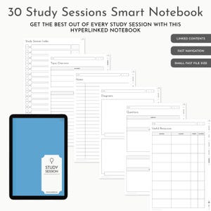 Smart Study Session Notebook: Portrait, (PDF Download) GoodNotes, Noteshelf, iPad, Tablet