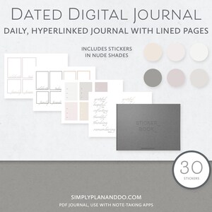 Dated Digital Journal Bundle: Hyperlinked Notebook with Stickers (Goodnotes, Notability, Noteshelf) image 5
