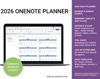 2026 OneNote Planner Template: Daily, Weekly, Monthly