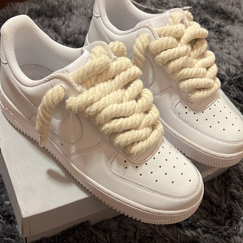Custom Air Force 1 matte White Rope Laces // Etsy Custom Air Force 1 matte White Rope Laces // Etsy