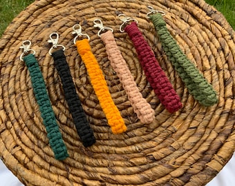 Block Macrame Key Wristlet