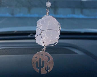 Car Gift Moonstone Gift Rear view Mirror Moonstone Angel Angel Gift Car Accessory Moonstone Charm Angel Mirror Charm Angel Bag Charm