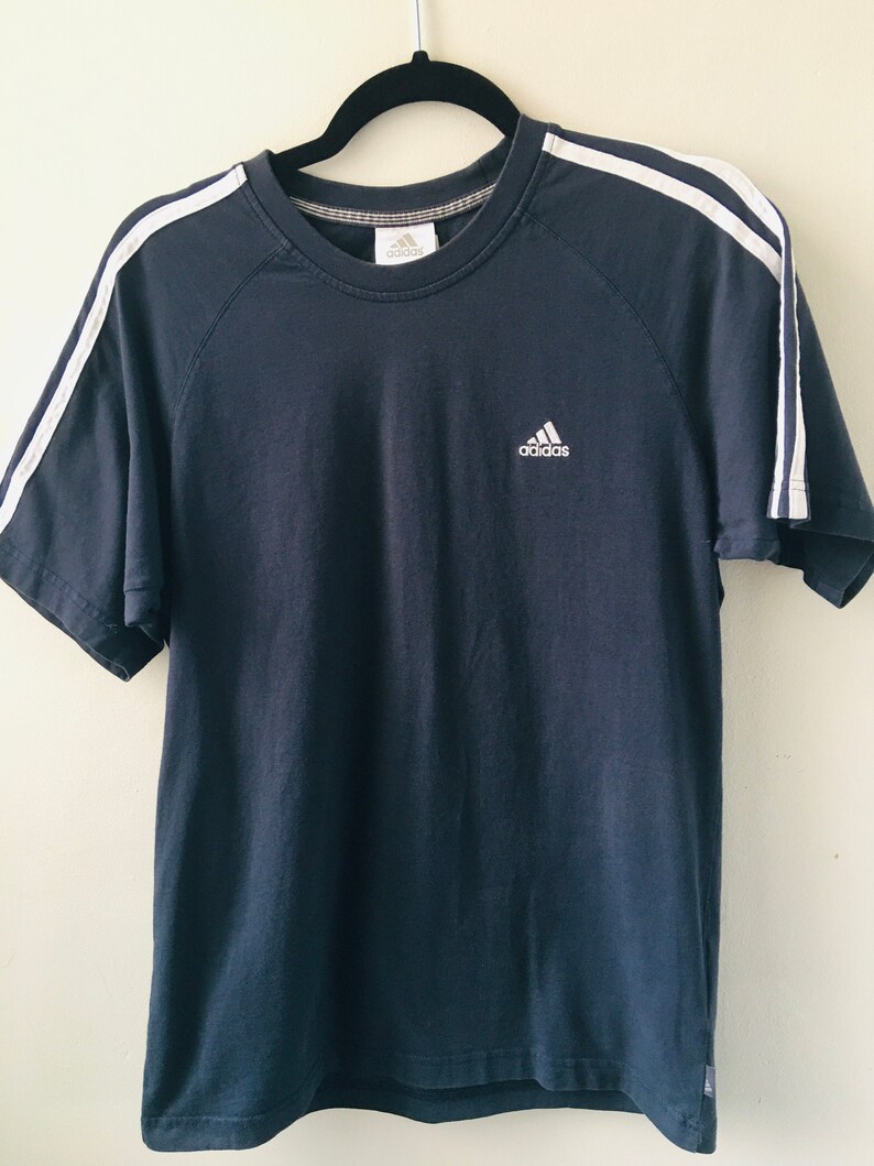 Vintage Adidas Navy Trefoil Ringer T-shirt small | Etsy