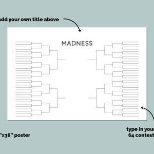 GIANT Printable Tournament Bracket Poster Editable PDF - Etsy Australia