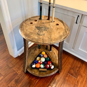Wine barrel best sale pool cue rack