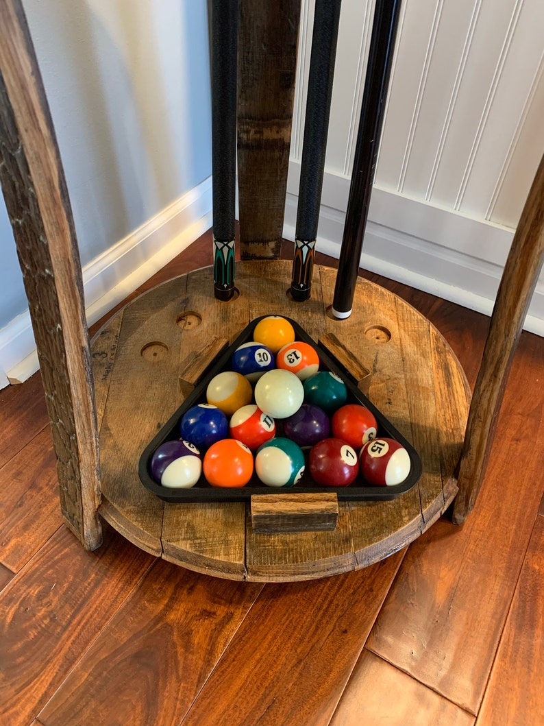 Bourbon Barrel Pool Cue Rack / Billiards Cue Rack / Rustic Etsy