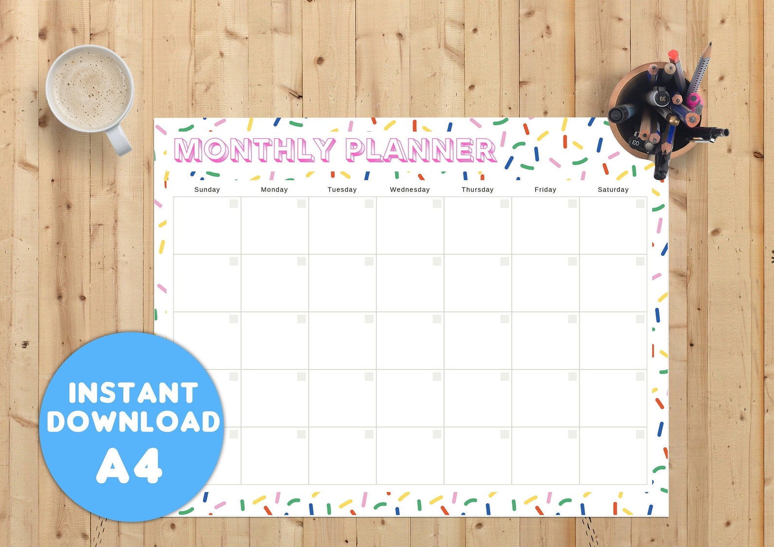 monthly planner monthly calendar printable planner monthly