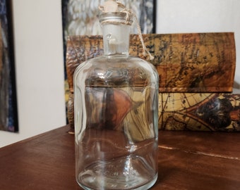 Vintage Laboratory / Apothecary Glass Bottle with Unique Heart Shaped Stopper - 125 mL & 250 mL