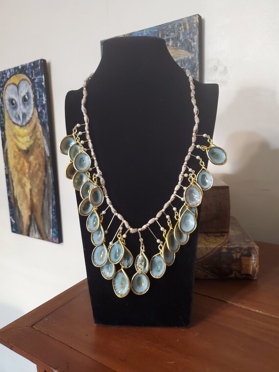 Vintage Handmade Seashell Necklace - Long & Flowy… - image 1