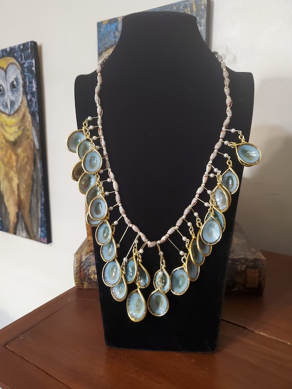 Vintage Handmade Seashell Necklace - Long & Flowy… - image 6