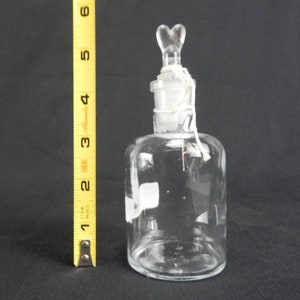 Vintage Laboratory / Apothecary Glass Bottle with Unique Heart Shaped Stopper 125 mL & 250 mL image 6