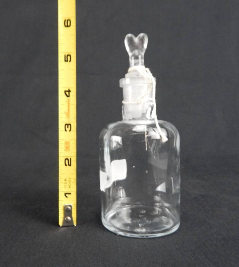 Vintage Laboratory / Apothecary Glass Bottle with Unique Heart Shaped Stopper 125 mL & 250 mL image 6