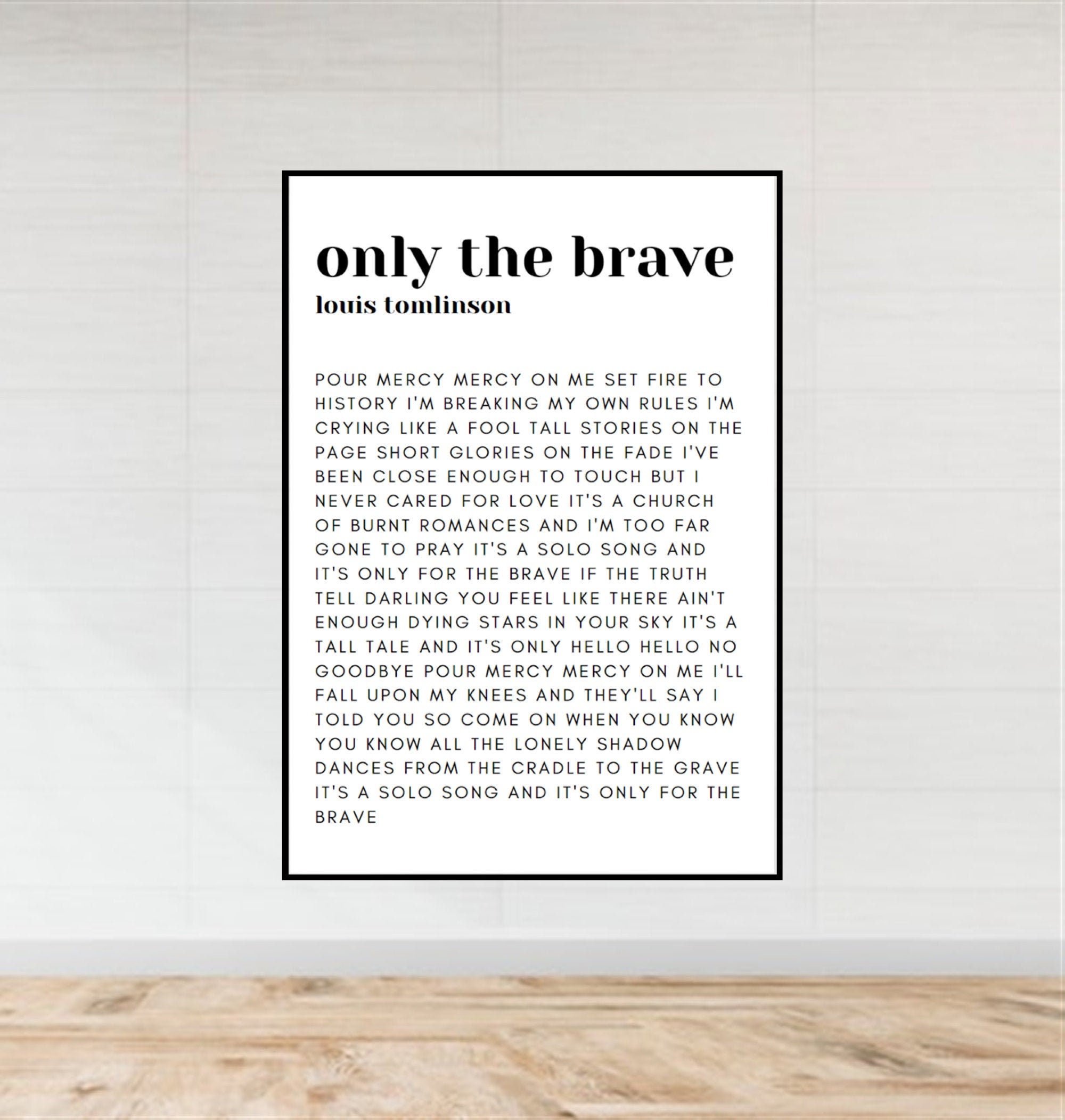 Louis Tomlinson Two Of Us Vinyl Record Song Lyric Wall Art Print