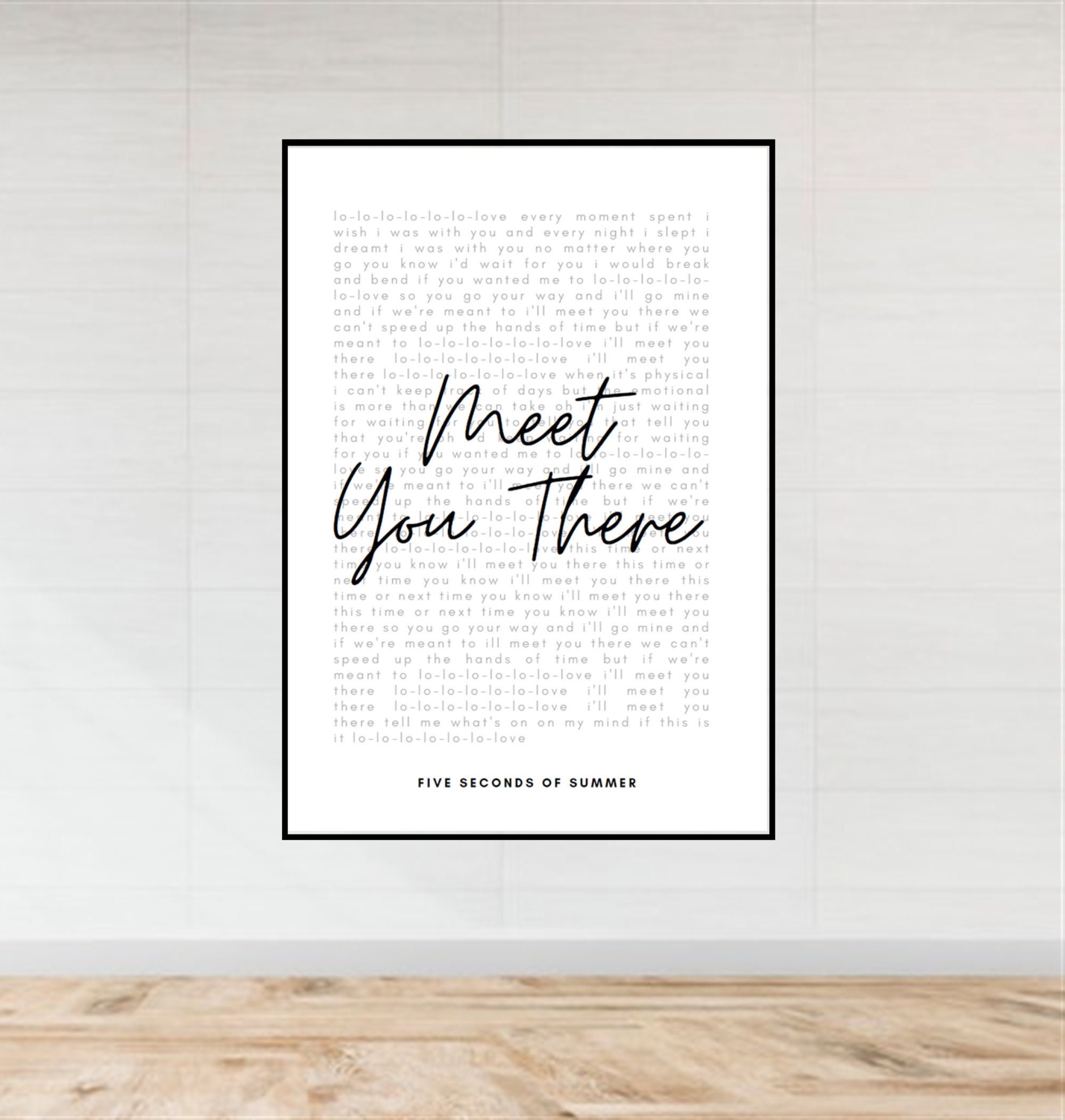Set of 3 5 Seconds of Summer Song Lyrics Quote Wall Art Poster 