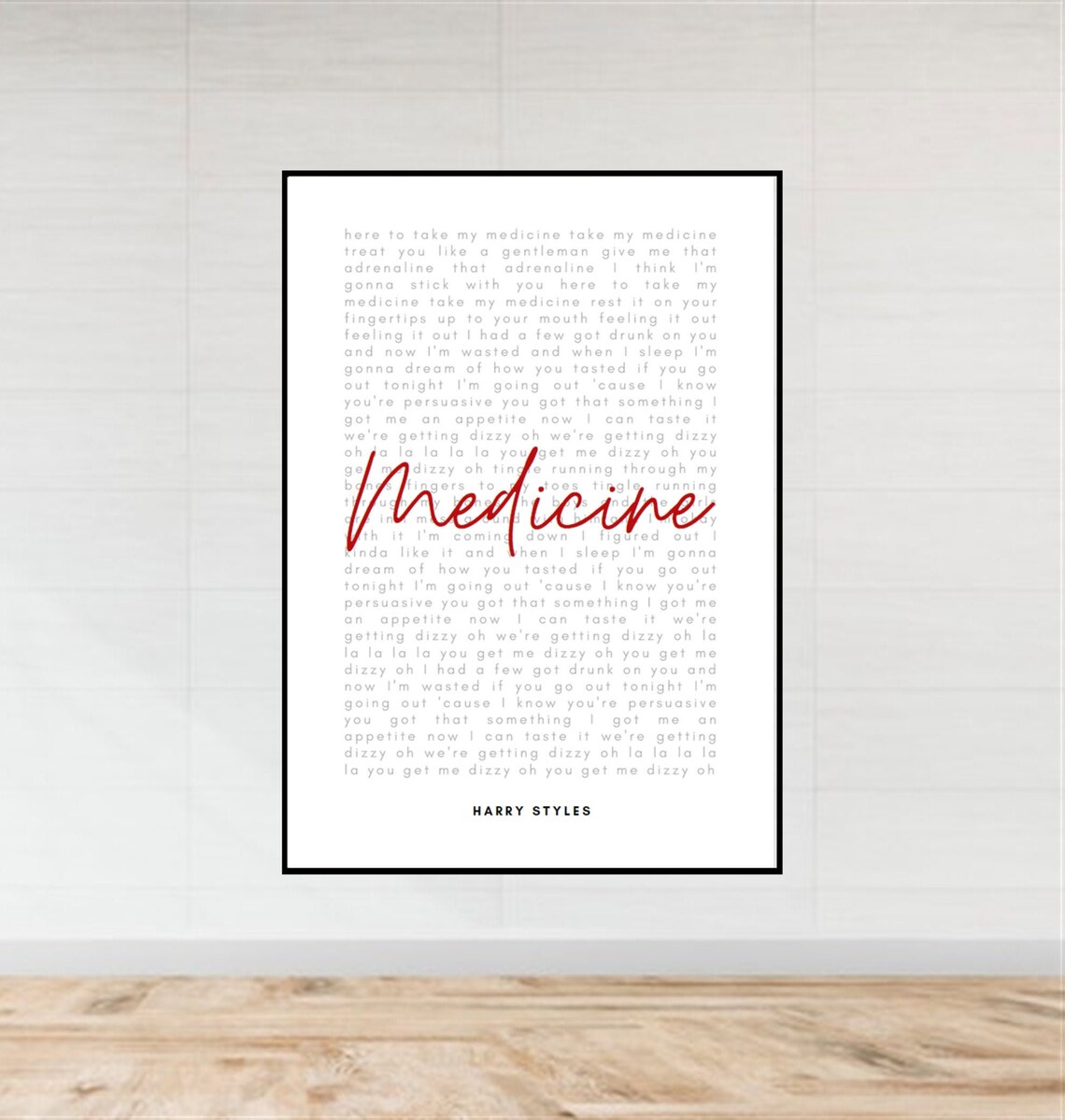 Harry Styles Wall Art Medicine Lyrics Poster HS1 Fine Line Etsy