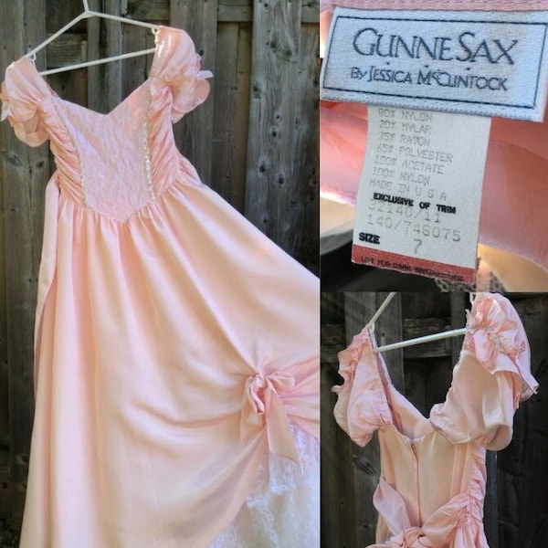 Années 80 Gunne Sax Jessica McClinktock robe/rose/80s robe/vintage/mariage/demoiselles d'honneur/prom