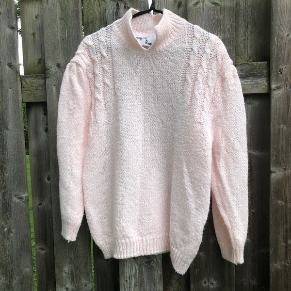 Soft Pink 80’s sweater/vintage/streetwear/cottagecore