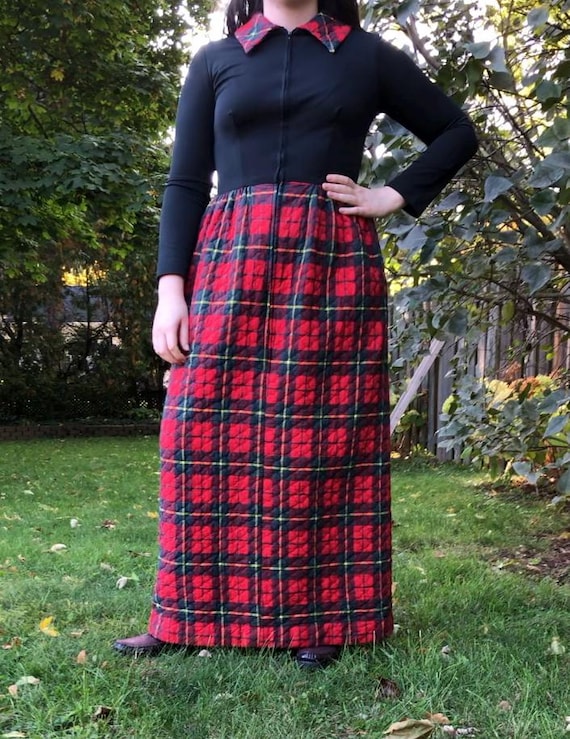 Vintage 1970s Quilted Dress/quilted Holiday Dress/quilted Dress/vintage  Christmas/kitschy/greencastle/california/tartan/kilt/plaid - Etsy