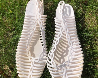 1980s jelly shoes/white/size 7/made in Hong Kong