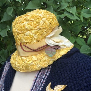 Vintage Union Made the Paris Boutique Yellow Hat Vintage union made hat, perfect handmade excellent condition  main image 3