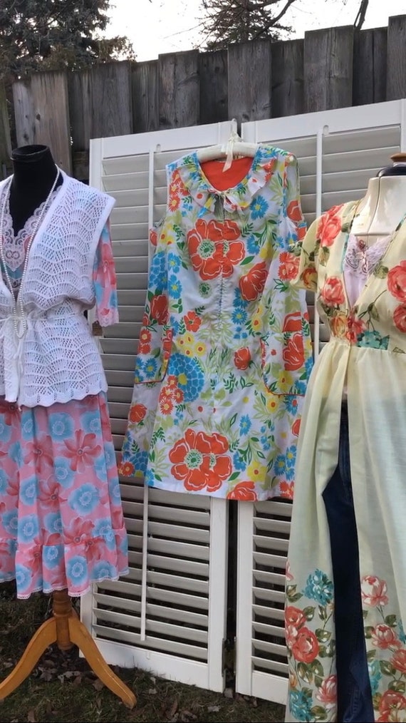 Vintage floral day dress/60s shift dress/shift dr… - image 8