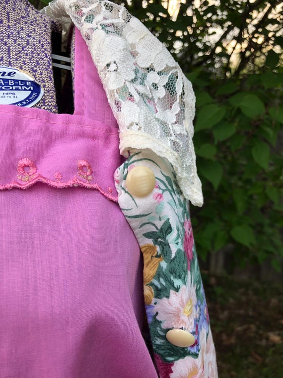 Vintage handmade floral blouse with lace collar/eighties fashion/eighties aesthetic/pretty in pink/Laura Ashley View 5