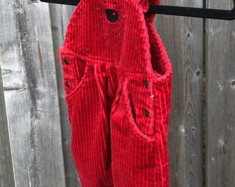 Vest and overall outfit/kids/vintage/corduroy/9 and 12 mos/bear embroidery/christmas gift