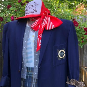 1980s Navy blue blazer with crest/yacht club emblem/ralph lauren style/streetwear/Ralph core/Louis Ruben, Toronto