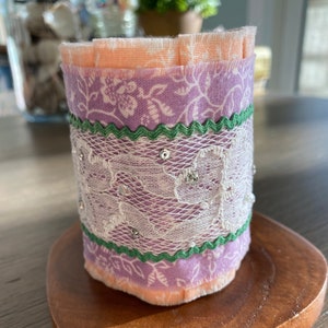 Cuff Bracelet Vintage Bracelet Lace Bracelet Textile Cuff Handmade Bracelet Hand Sewn Cuff Vintage Cuff Bracelet Assemblage Bracelet