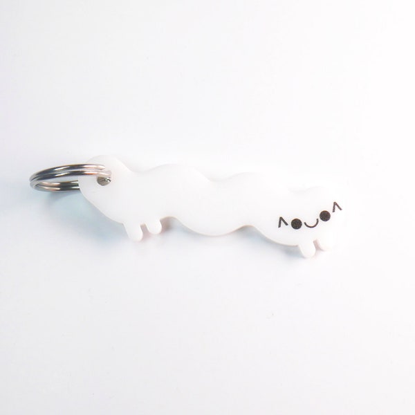 Kaomoji acrylic keychain "wavy cat"