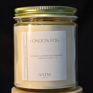 Lavender Bergamot Candle – London Fog Soy Candle, Chamomile Pine Relaxing Scent