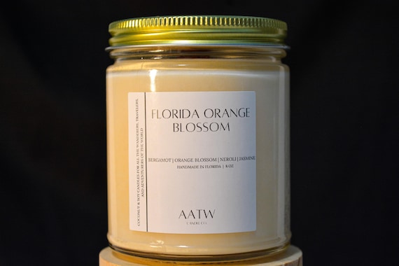 Orange Blossom Candle – Florida Citrus Soy Candle, Bergamot Neroli Jasmine Scent