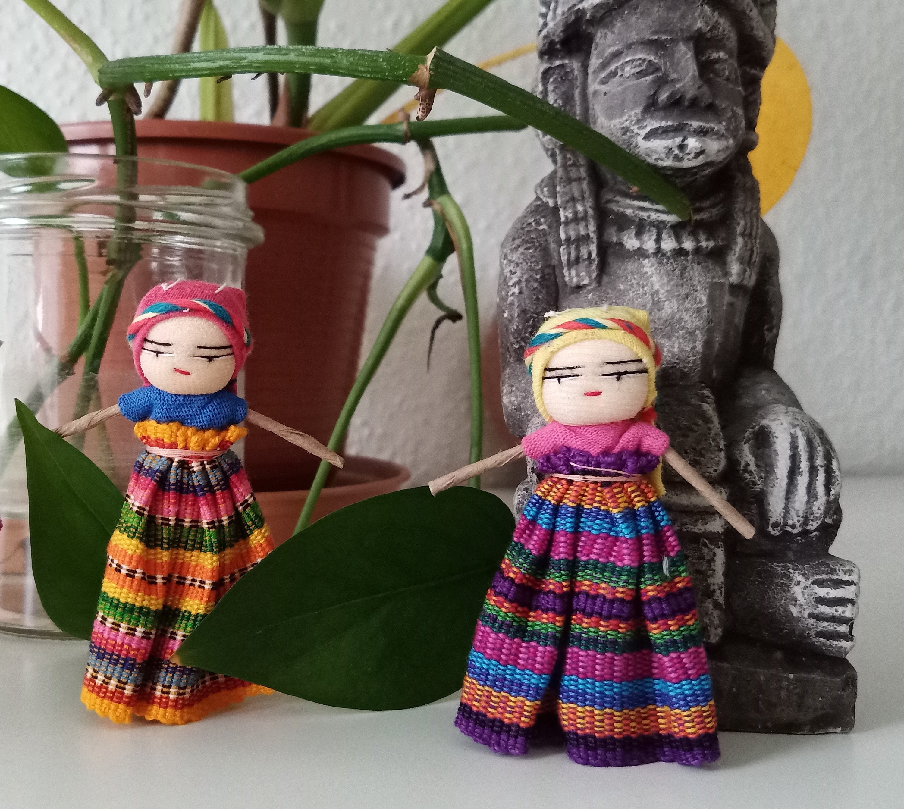 Guatemalan Peruvian‎ Folk Art Worry Doll Heart Shaped Wreath 12 Unique Dolls Amazon.com: 5ô2 12 Super Cute Large Guatemala Worry Dolls +  main image 2