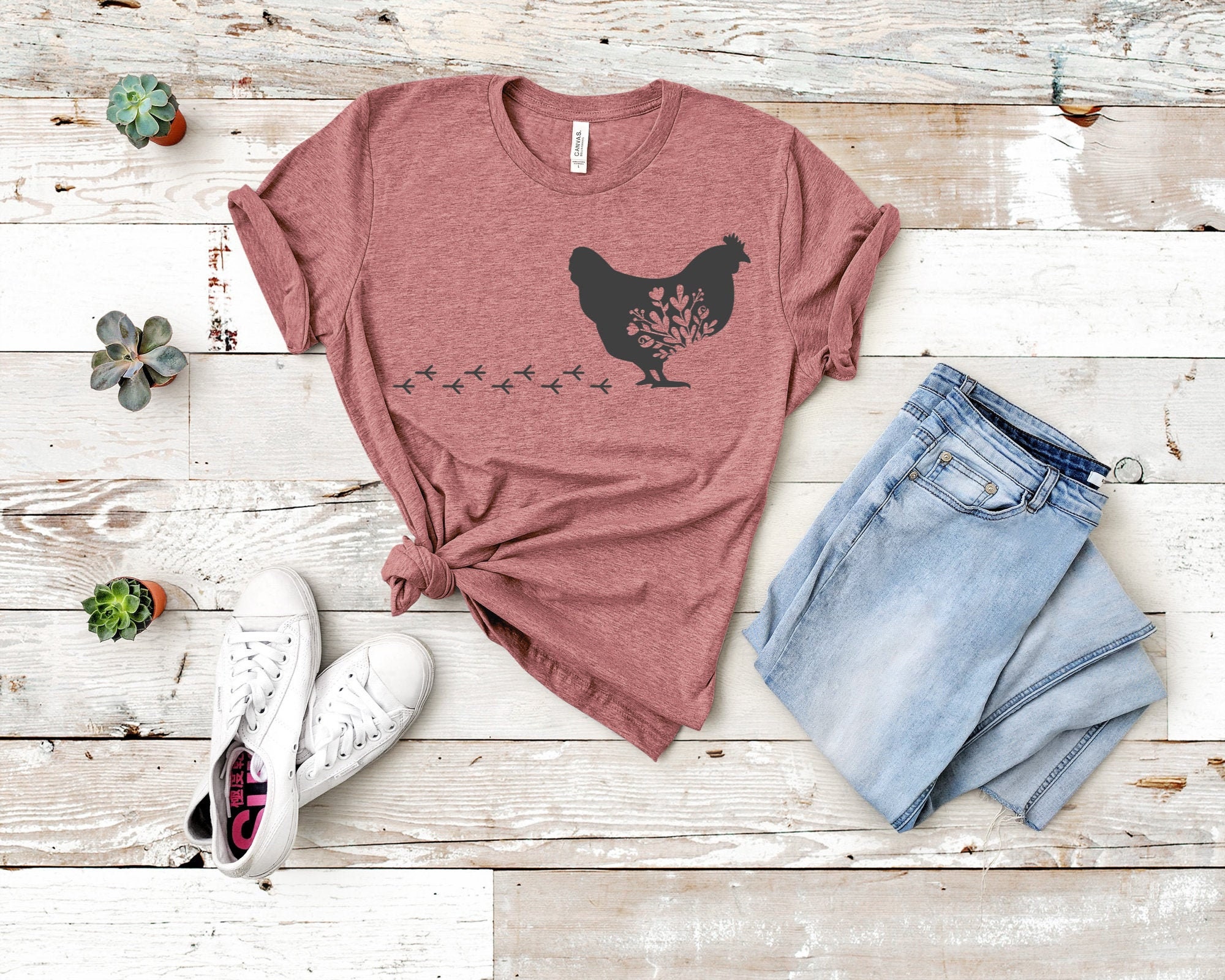 Floral Chicken Shirt Chicken Lover Gift Crazy Chicken Lady - Etsy