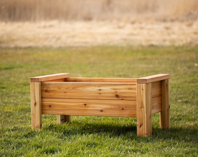 Raised Cedar Garden Bed | Designed with Kids in Mind | Practical Toy | Mud Play | Outdoor Toy | Sensory Table | Messy Play | Toddler Table