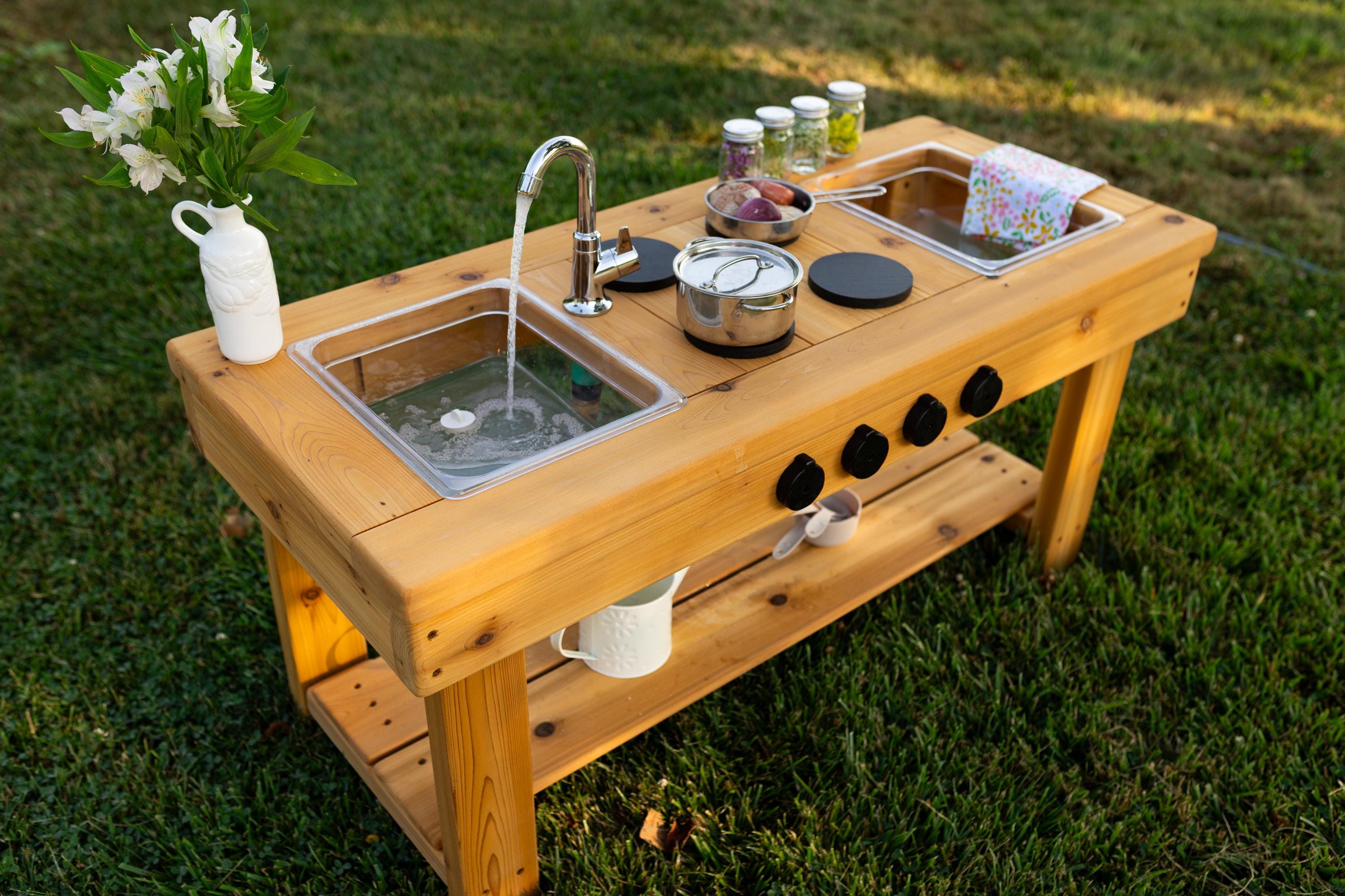 Mud Kitchen Sink Sink Toy Nursery Outdoor Sink Simple Mud Kitchen With  Shelf Outdoor Pretend Kitchen With Working Sink Montessori Kids Kitchen