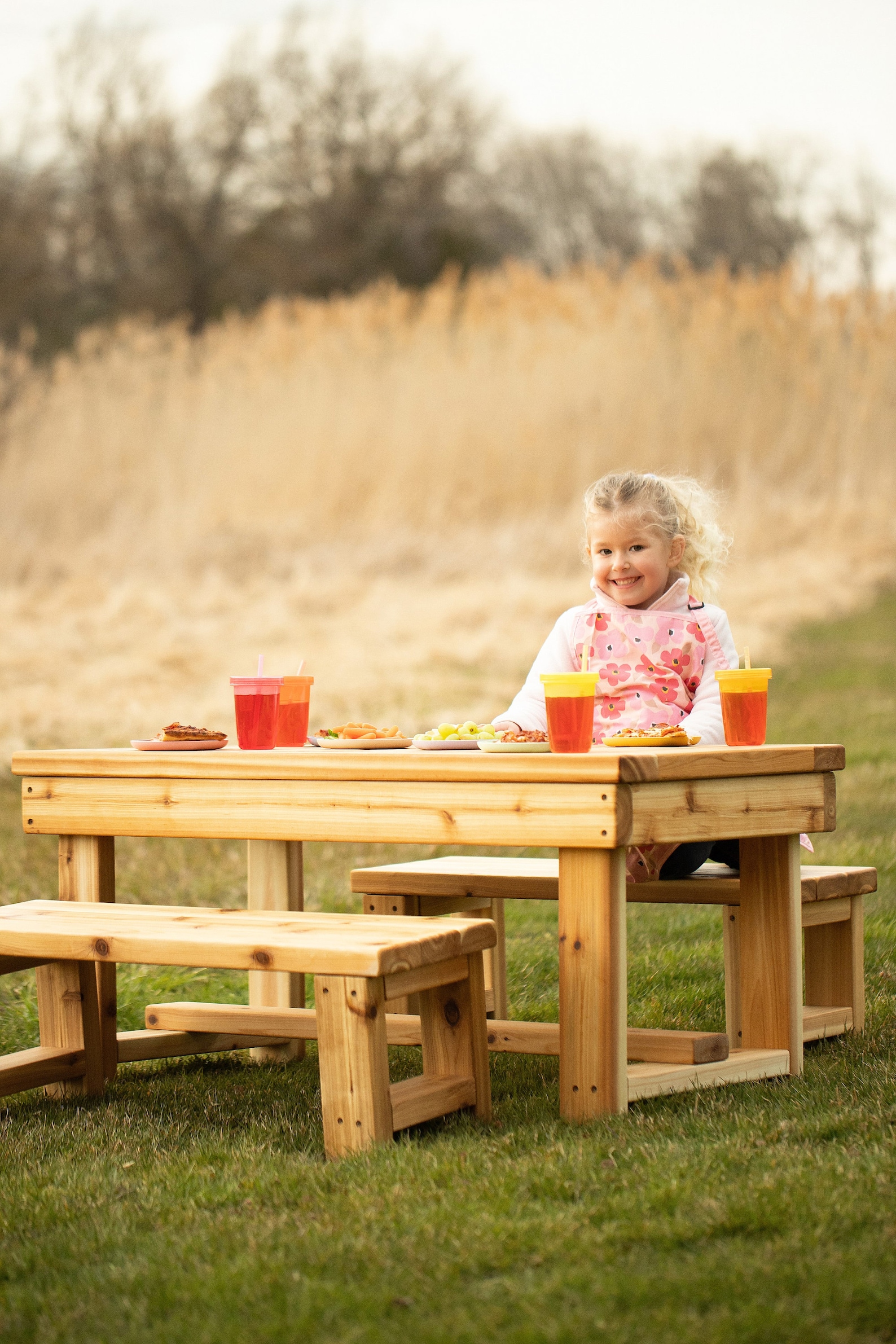 Rustic Kids Table Handmade Kids Harvest Table and Bench | Wooden Montessori Table and ...