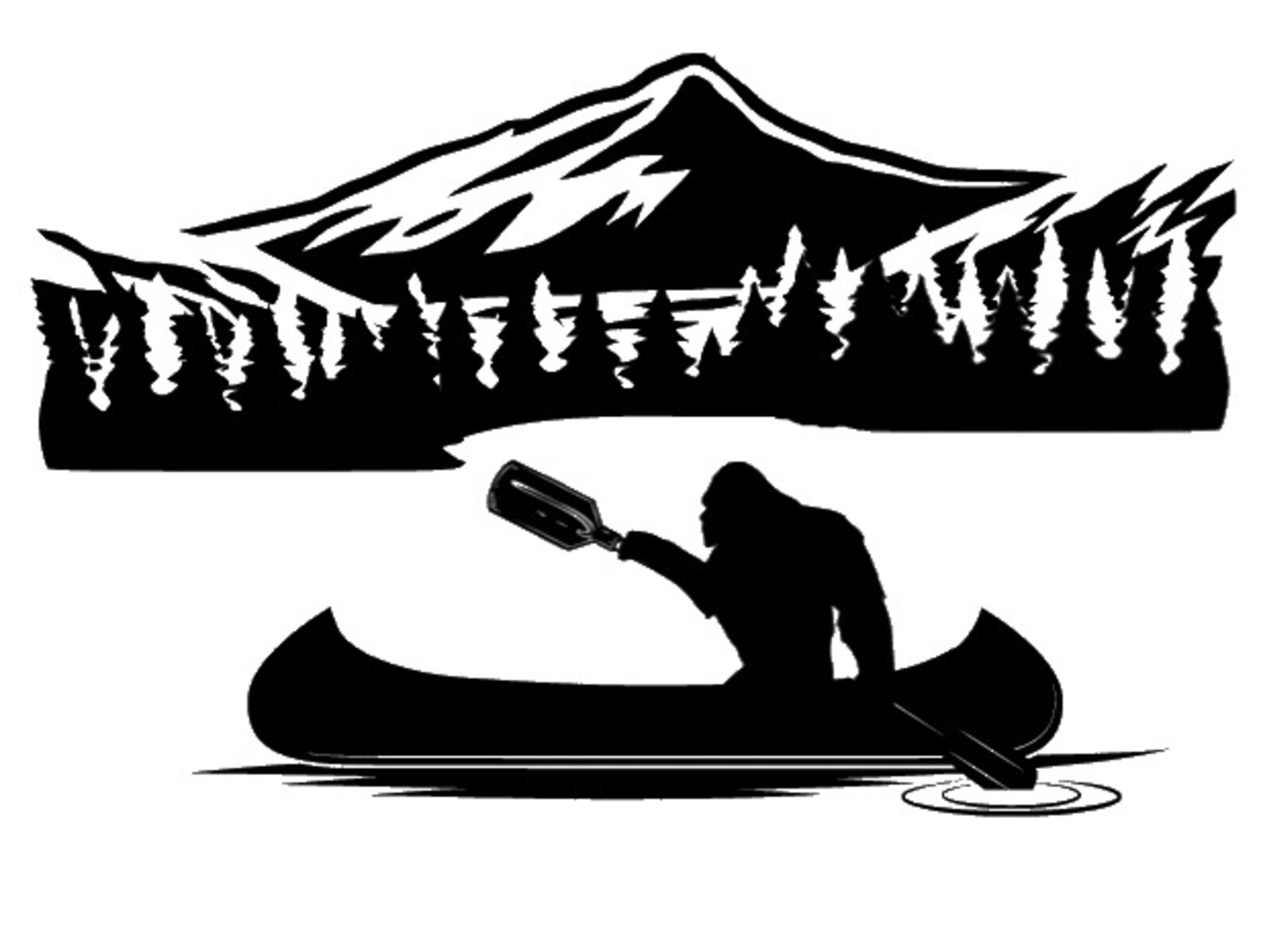 Bigfoot Canoe Lake Clipart SVG png/dxf/eps | Etsy