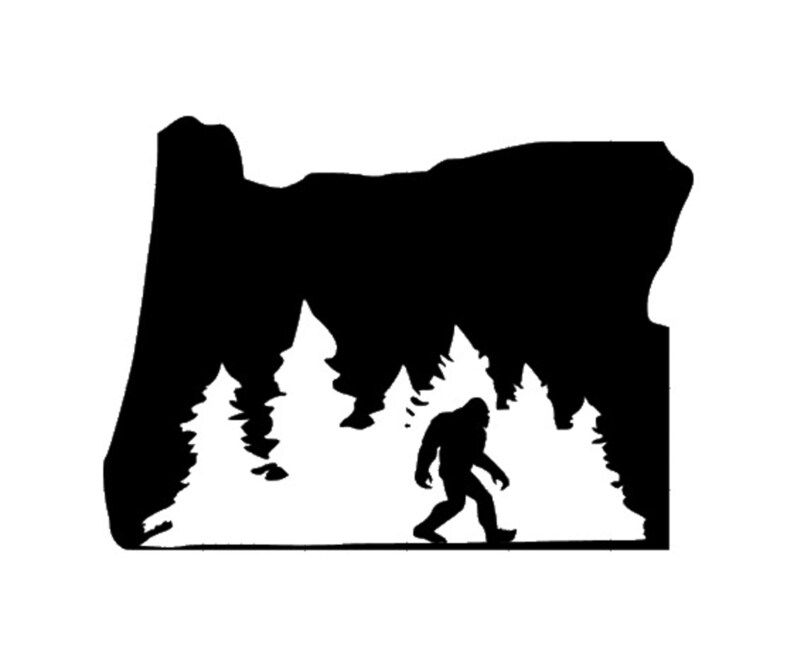 Oregon Bigfoot with Trees SVG Clipart pngdxfeps Clip Art Art & Collectibles