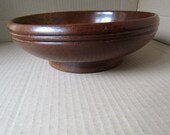 Vintage Retro Wooden Bowl with Velvet Base (Approx 19cm in Diameter) Nice Collectable Treenware Piece