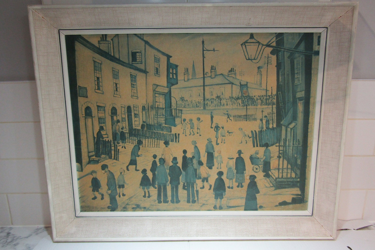 Vintage L.S. Lowry framed art print on board A Etsy