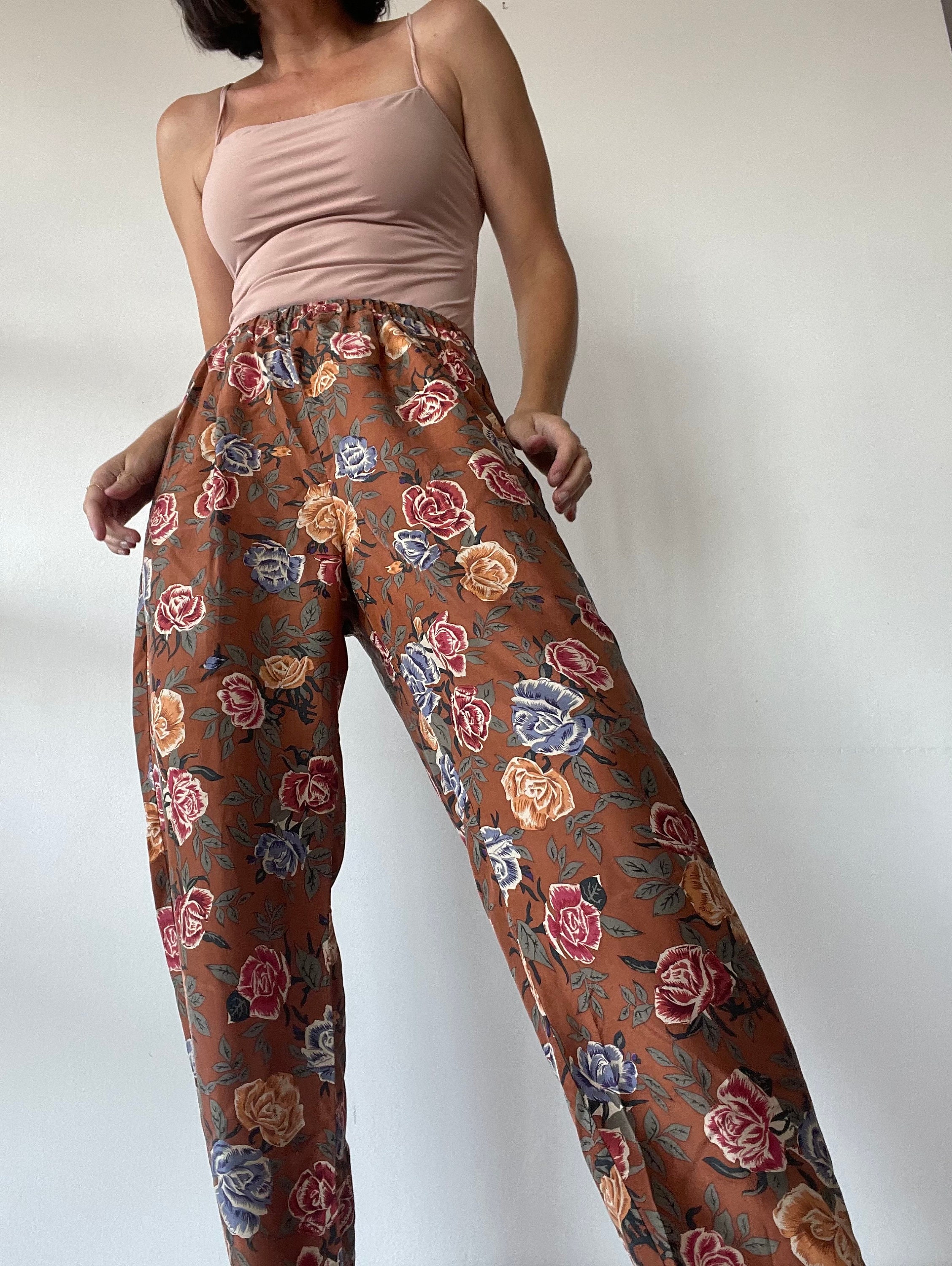 Brown Silk Pants - Etsy